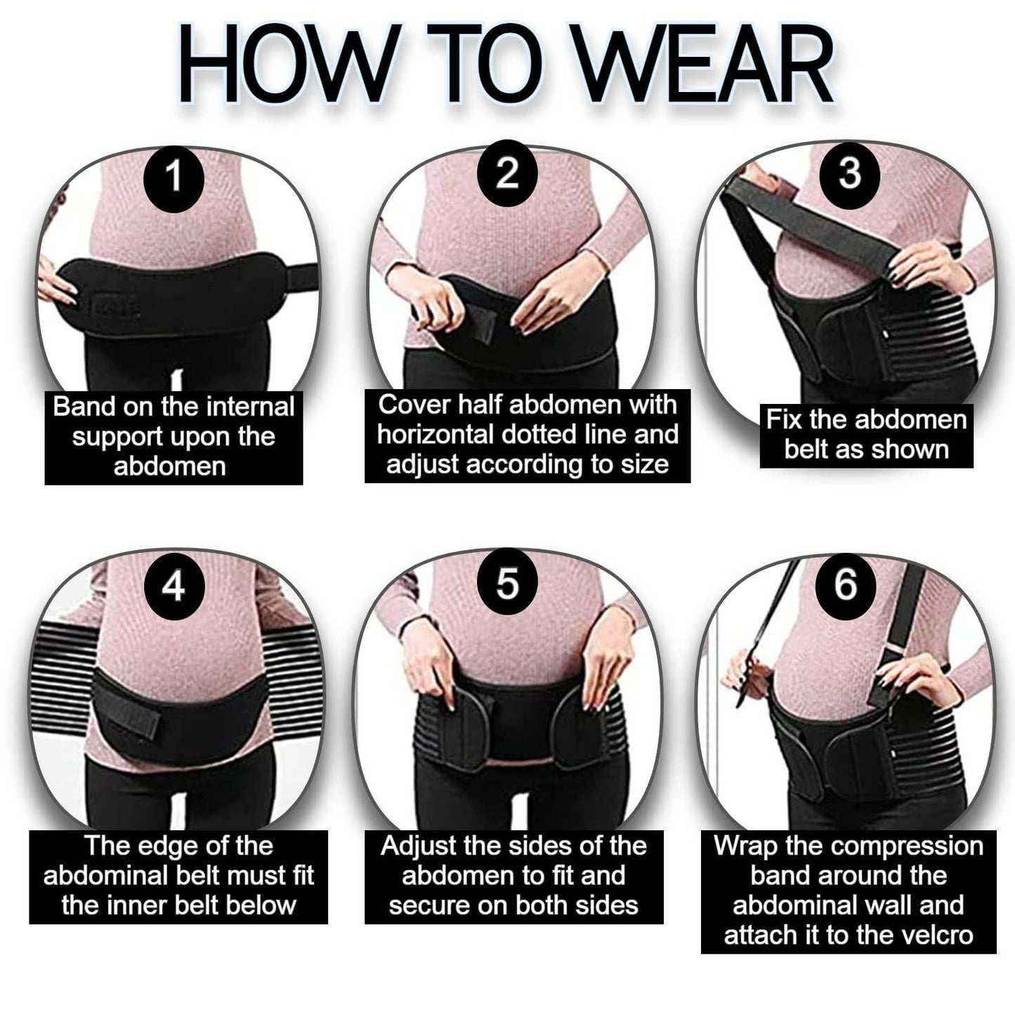 Maternity support belt pregnancy Belly Support Band with Detachable Shoulder Straps - Alzaar