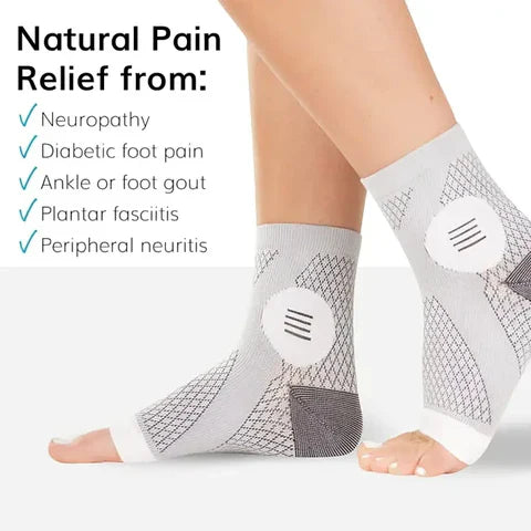 Pain Relief Compression Socks – Support for Neuropathy, Swelling & Heel Pain (Black)