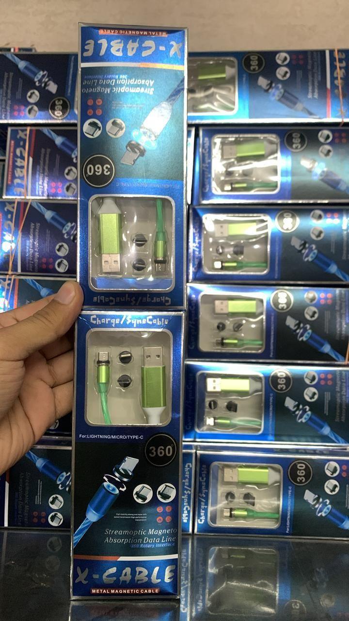 Fast 3 in 1 Multiple Pin With LED Light Magnetic Charging Charging Pad - Assorted color - Alzaar