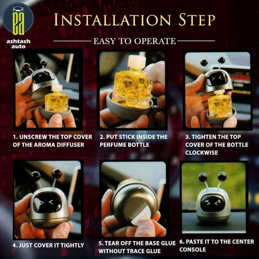 Robot Car Perfume For Car Dashboard (Blue) - Alzaar