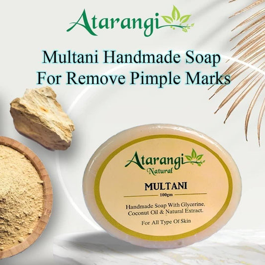 Multani Mitti Handmade Soap With Multani Mitti For Remove Pimple Marks (Pack Of 4) - Alzaar