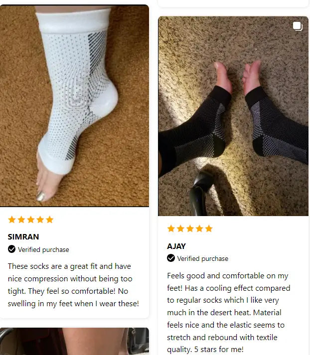 Pain Relief Compression Socks – Support for Neuropathy, Swelling & Heel Pain (Black)