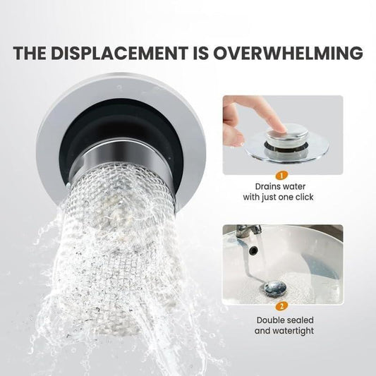 Sink Hair Filter, Removable Stainless Steel Drain Stopper Plug 19378