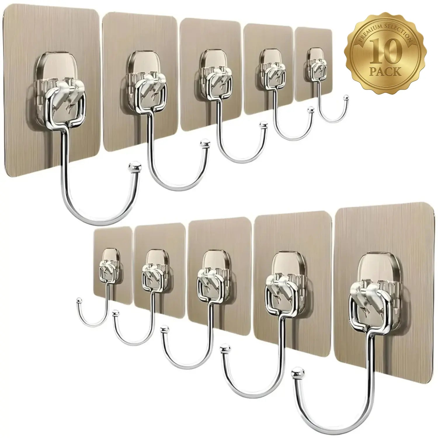 Heavy Duty Golden Wall Hooks – No Drill, Waterproof, 10kg Hold, Rust-Proof (Pack of 10 / 20 / 30) 6a4mhe-0u
