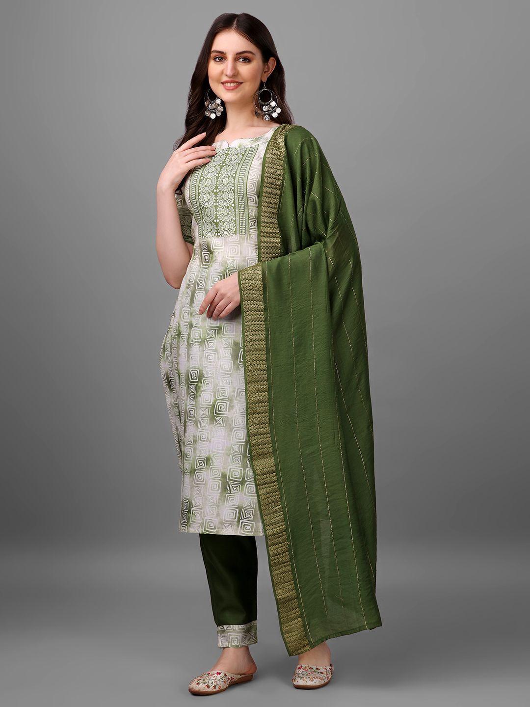 Straight Printed Round Neck Women Kurta Set - Alzaar