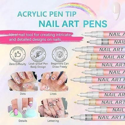 Nail Art Pens Set of 12 Colors 6a4mhe-0u