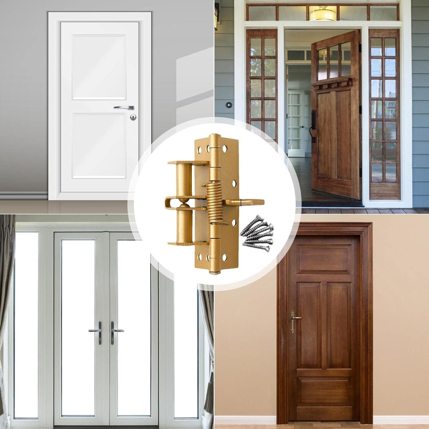 3-in-1 Automatic Door Hinge Lock – Self-Closing Iron