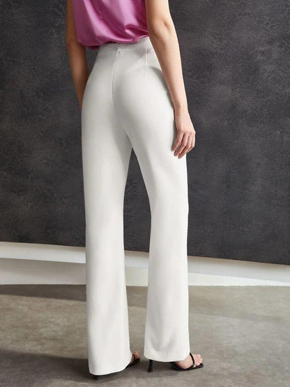 Combo of Women's Flat Front Casual Trousers (Pack of 2) - Alzaar