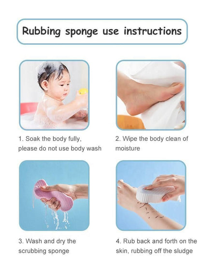 Kids Magic Bath Sponge Exfoliating Brush for Gentle Dead Skin Removal - Baby Body Scrubber & Massage Cleaning Tool  (Pack of 4) 6a4mhe-0u