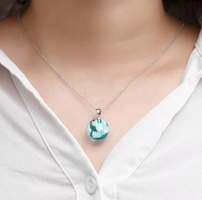 Transparent Round Ball Pendant Necklace - Alzaar