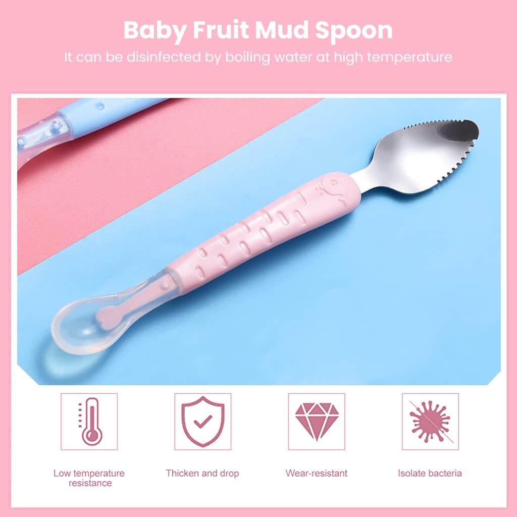 2-in-1 Silicone Baby Spoon & Fruit Scraper