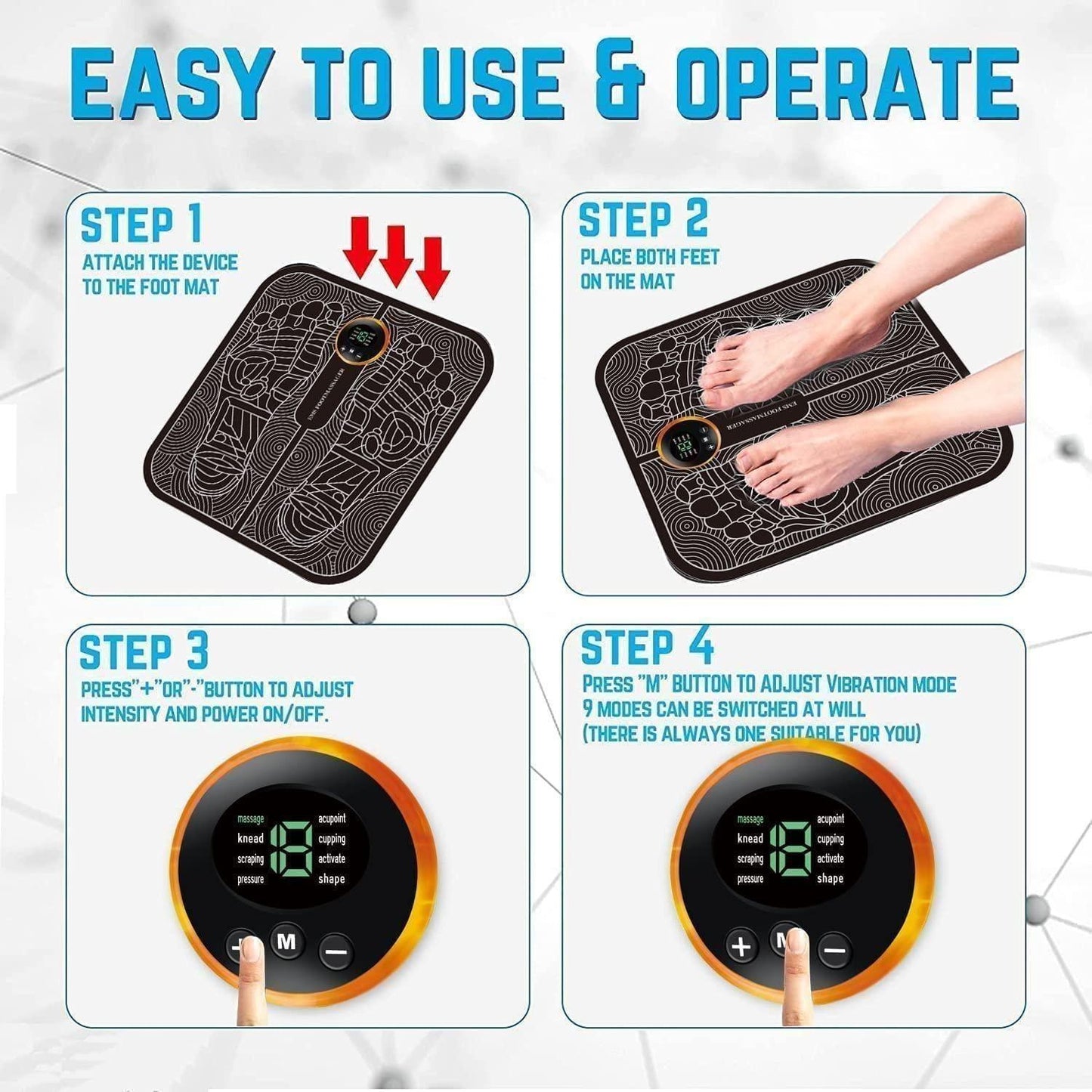 Foot Massage Pain Reliever, Wireless Electric EMS Massage Machine - Alzaar