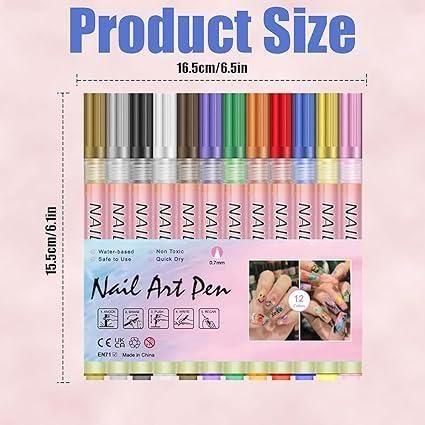 Nail Art Pens Set of 12 Colors 6a4mhe-0u