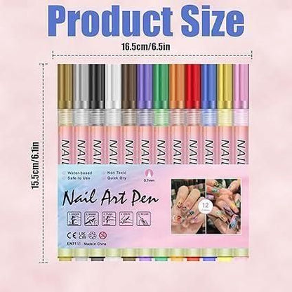Nail Art Pens Set of 12 Colors 6a4mhe-0u