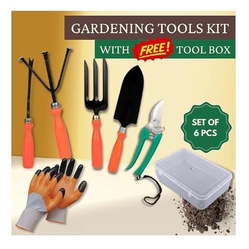 Gardening tools kit with free toolbox 
