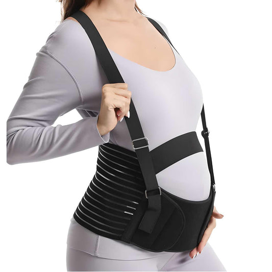 Pregnancy support belt with detachable shoulder straps for back pain and pelvic relief – Alzaar