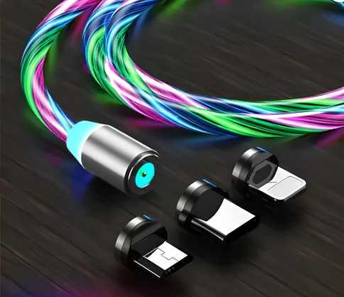 Fast 3 in 1 Multiple Pin With LED Light Magnetic Charging Charging Pad - Assorted color - Alzaar