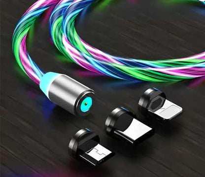 Fast 3 in 1 Multiple Pin With LED Light Magnetic Charging Charging Pad - Assorted color - Alzaar