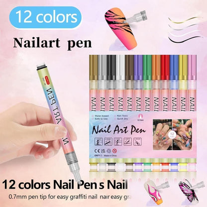 Nail Art Pens Set of 12 Colors 6a4mhe-0u