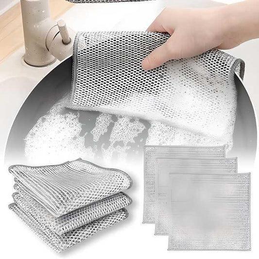 Multipurpose Wire Dishwashing Rags for Wet and Dry Pack of 10 - Alzaar