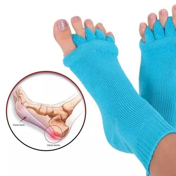 Cotton Foot Alignment Socks - 5 Toe Separator - Assorted Colors 092b91-7b