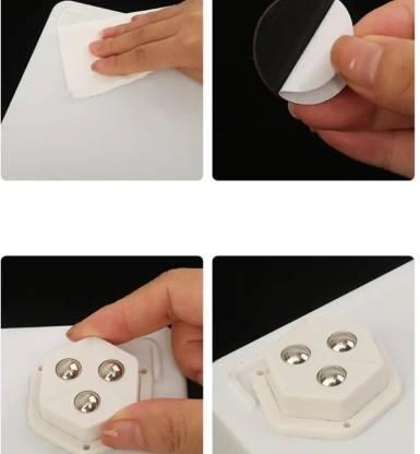 4pcs Self Adhesive 3 Eyed Castor Wheel For Storage Box 6a4mhe-0u