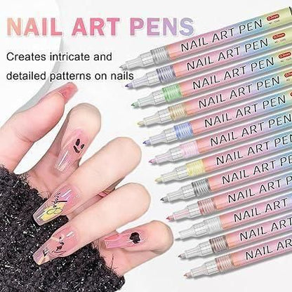 Nail Art Pens Set of 12 Colors 6a4mhe-0u