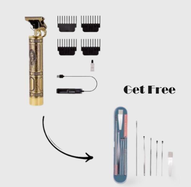 Men's Hair Trimmer & Shaver with Ear Cleaning Spoon Set - Alzaar