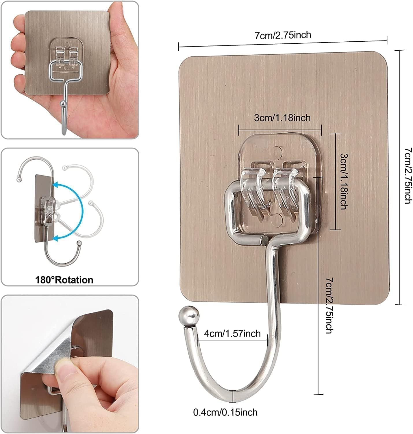Heavy Duty Golden Wall Hooks – No Drill, Waterproof, 10kg Hold, Rust-Proof (Pack of 10 / 20 / 30) 6a4mhe-0u