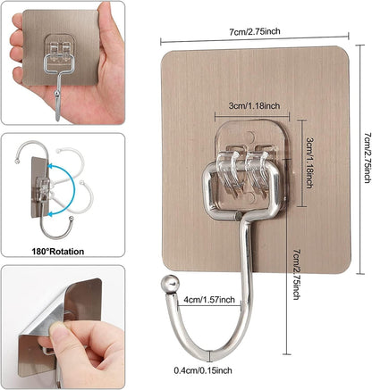 Heavy Duty Golden Wall Hooks – No Drill, Waterproof, 10kg Hold, Rust-Proof (Pack of 10 / 20 / 30) 6a4mhe-0u