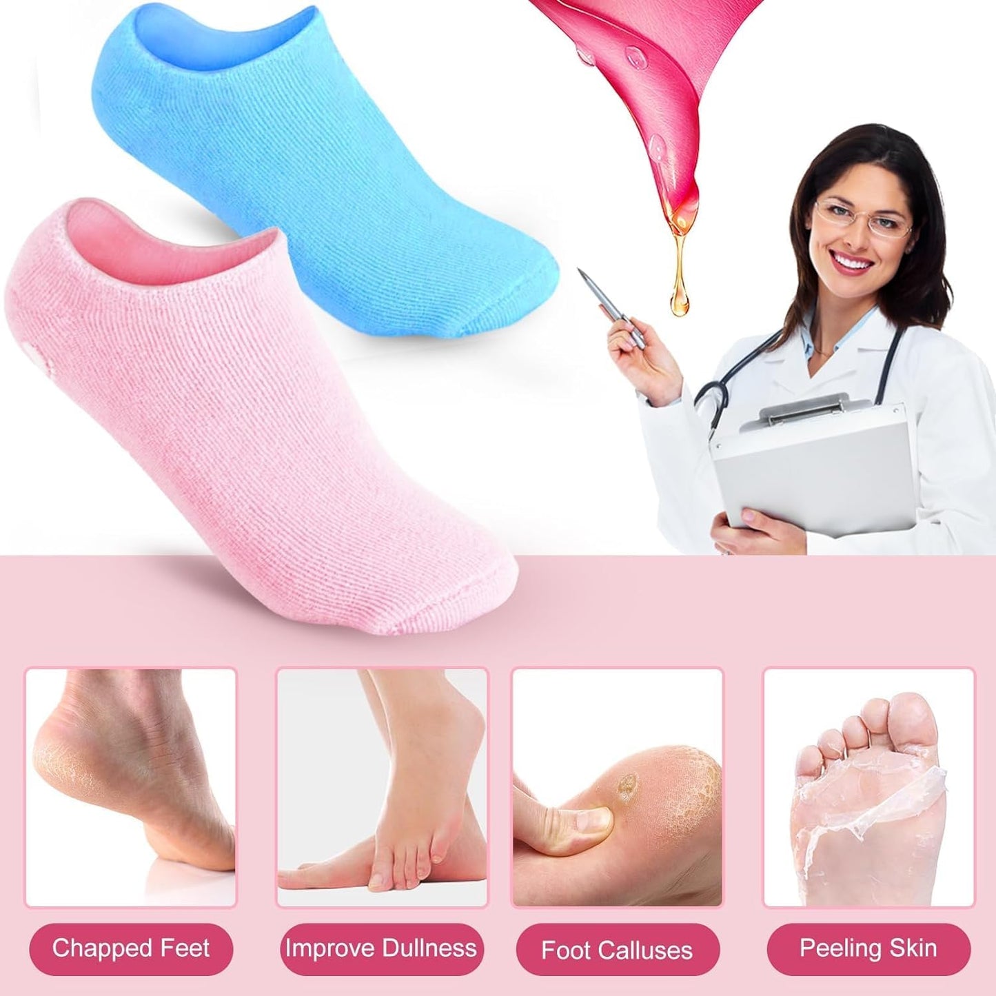 SpaFeet™ Socks for Cracked Heels – Moisturizing & Healing Foot Care for Soft, Smooth Skin