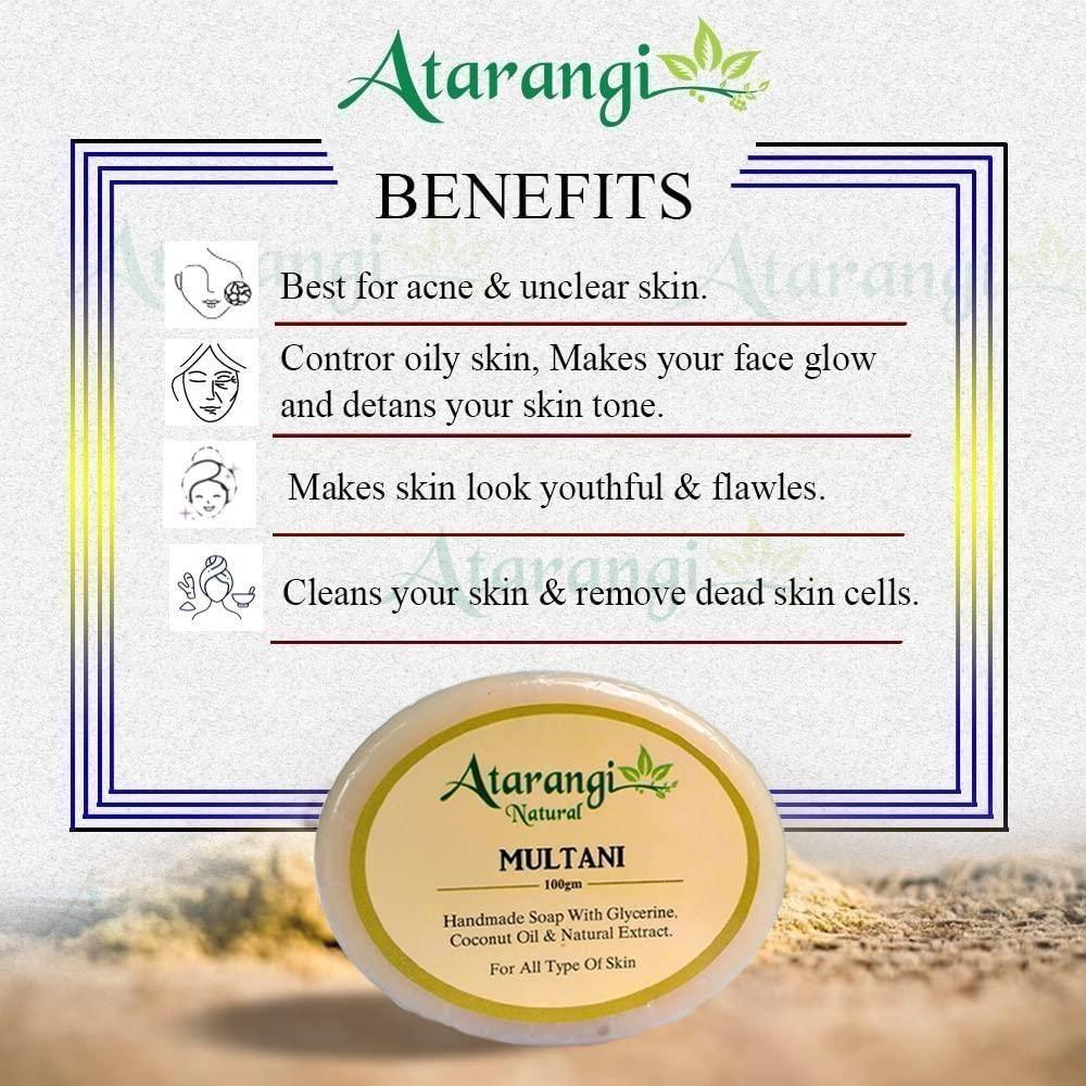 Multani Mitti Handmade Soap With Multani Mitti For Remove Pimple Marks (Pack Of 4) - Alzaar