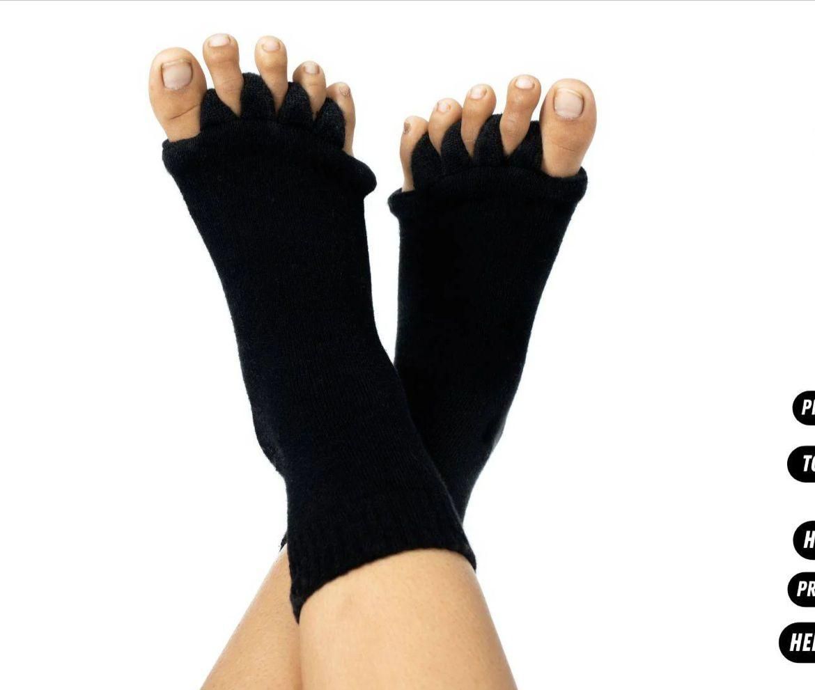 Cotton Foot Alignment Socks - 5 Toe Separator - Assorted Colors 092b91-7b