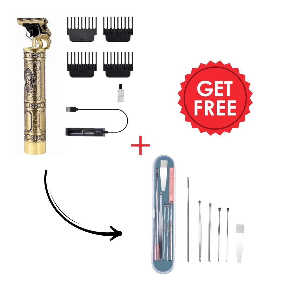 Men's Hair Trimmer & Shaver with Ear Cleaning Spoon Set - Alzaar
