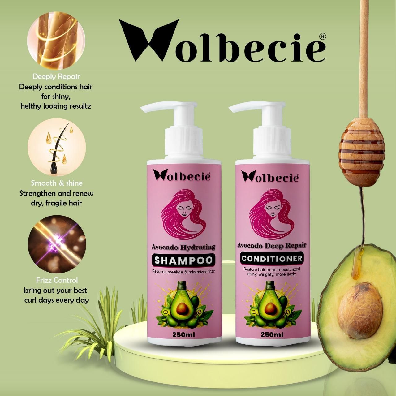 Avocado shampoo and conditioner 250 ML (Combo) - Alzaar