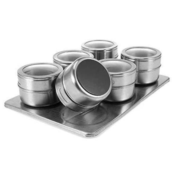 Magnetic Spice Jar Containers Set for Kitchen Storage Seasoning Masala Box - Alzaar