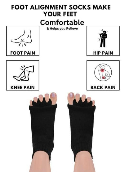 Cotton Foot Alignment Socks - 5 Toe Separator - Assorted Colors 092b91-7b