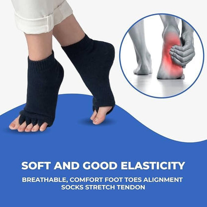 Cotton Foot Alignment Socks - 5 Toe Separator - Assorted Colors 092b91-7b
