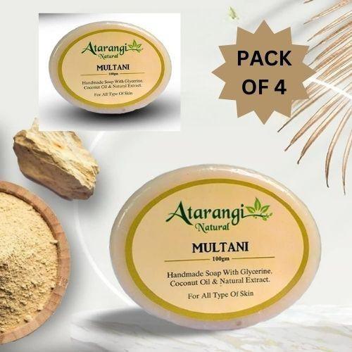 Multani Mitti Handmade Soap With Multani Mitti For Remove Pimple Marks (Pack Of 4) - Alzaar