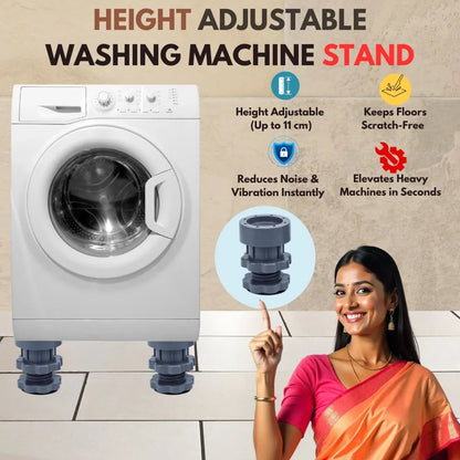 Height adjustable washing machine stand 