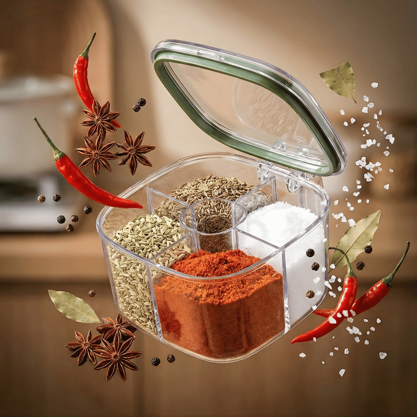 FreshKeep 4-in-1 Spice Organizer | Moisture-Proof 6a4mhe-0u