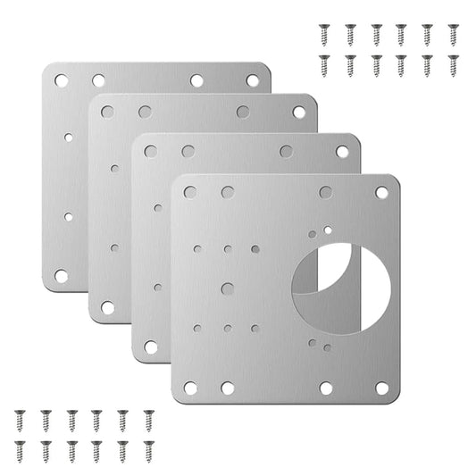 Hinge repair plate 4-pack bundle with mounting screws included